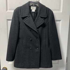 Vintage Worthington Womens Double Breasted
Wool Hipster Pea Coat Black Size 10